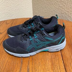 ASICS Gel-Venture 8 black and turquoise running shoes